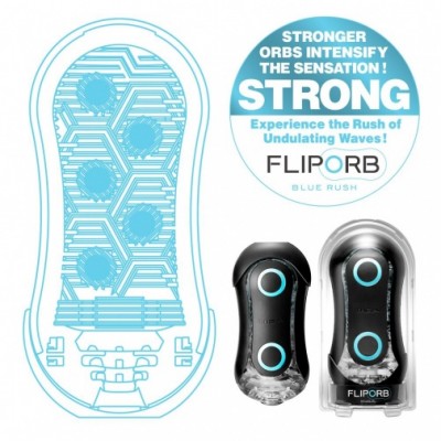 Tenga Flip ORB 黑色刺激型飛機杯 (藍色波狀螺旋)